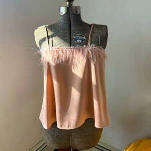 Zara Feather Trimmed Tank